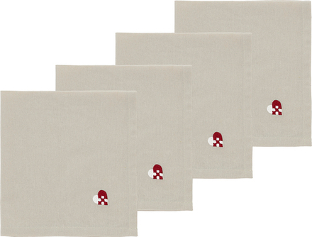 Набор тканевых салфеток S dahl Serwetki materialowe Christmas Hearts Embroidery, 4 шт., хлопок, 40 40 см, разноцветная