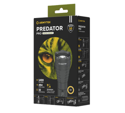 Фонарь светодиодный тактический Armytek Predator Pro Magnet USB, 1400 лм, теплый свет, аккумулятор