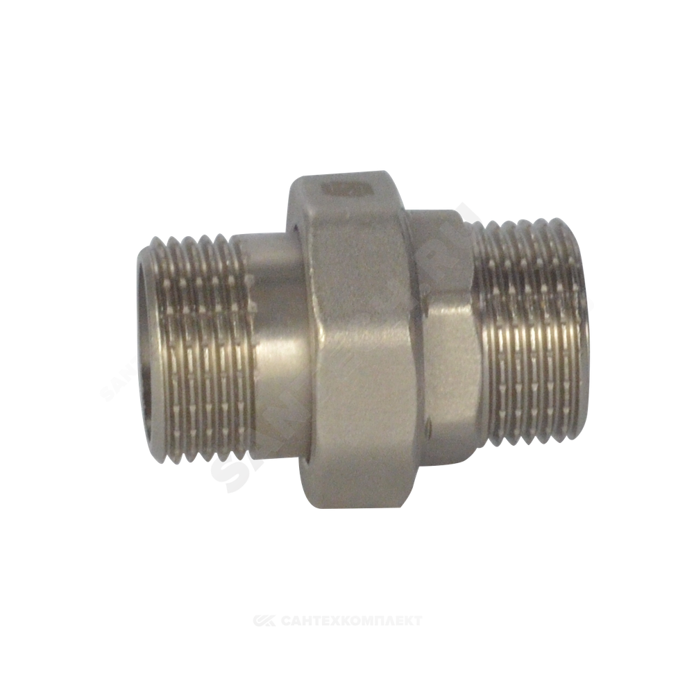 Соединитель латунь никель американка Ду 20 (3/4") прямой НР/НР SantechSystems
