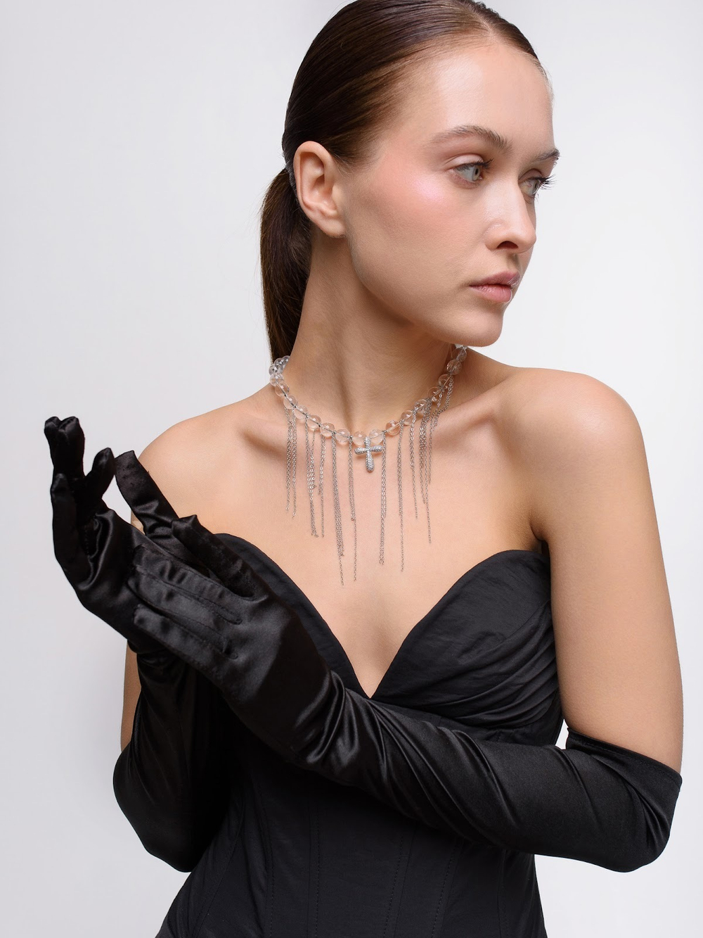 Колье "Mountain Plump Cross" Silver