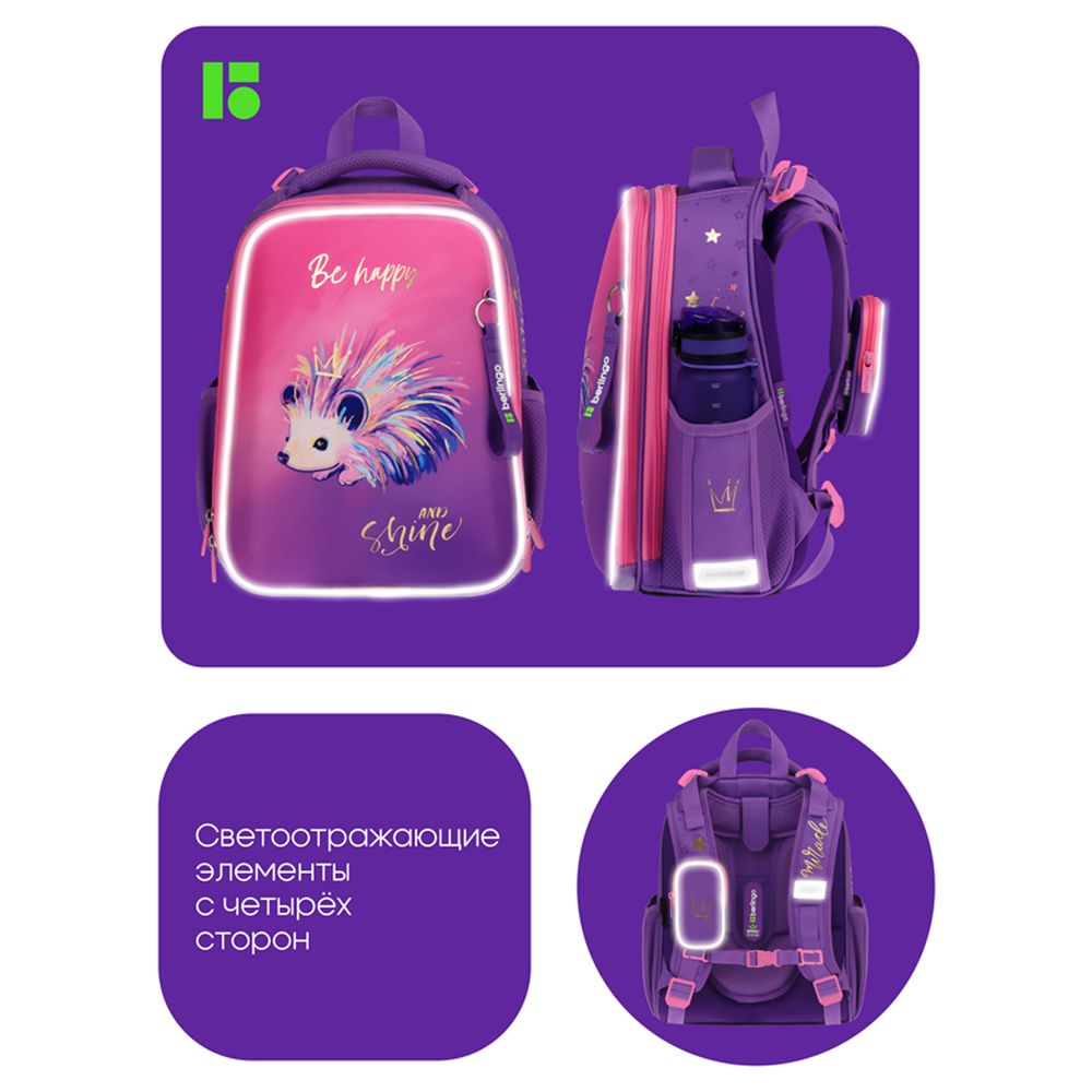 Ранец Berlingo Expert Hedgehog 37х28х16см, 2 отд., с анатомической спинкой