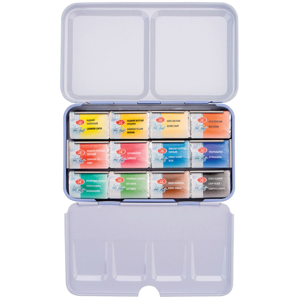 Акварель Белые ночи, художественная, 12цв.*2,5мл, кюветы, металл