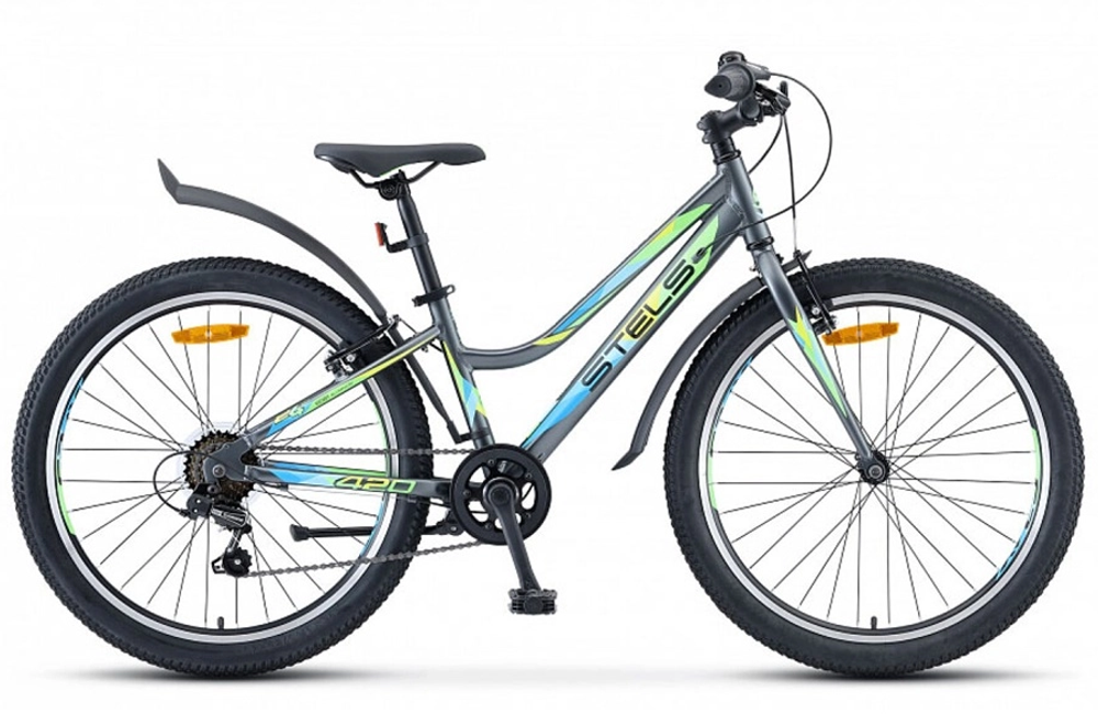 Велосипед STELS Cristy 420 24V 12 матово- серый/зеленый