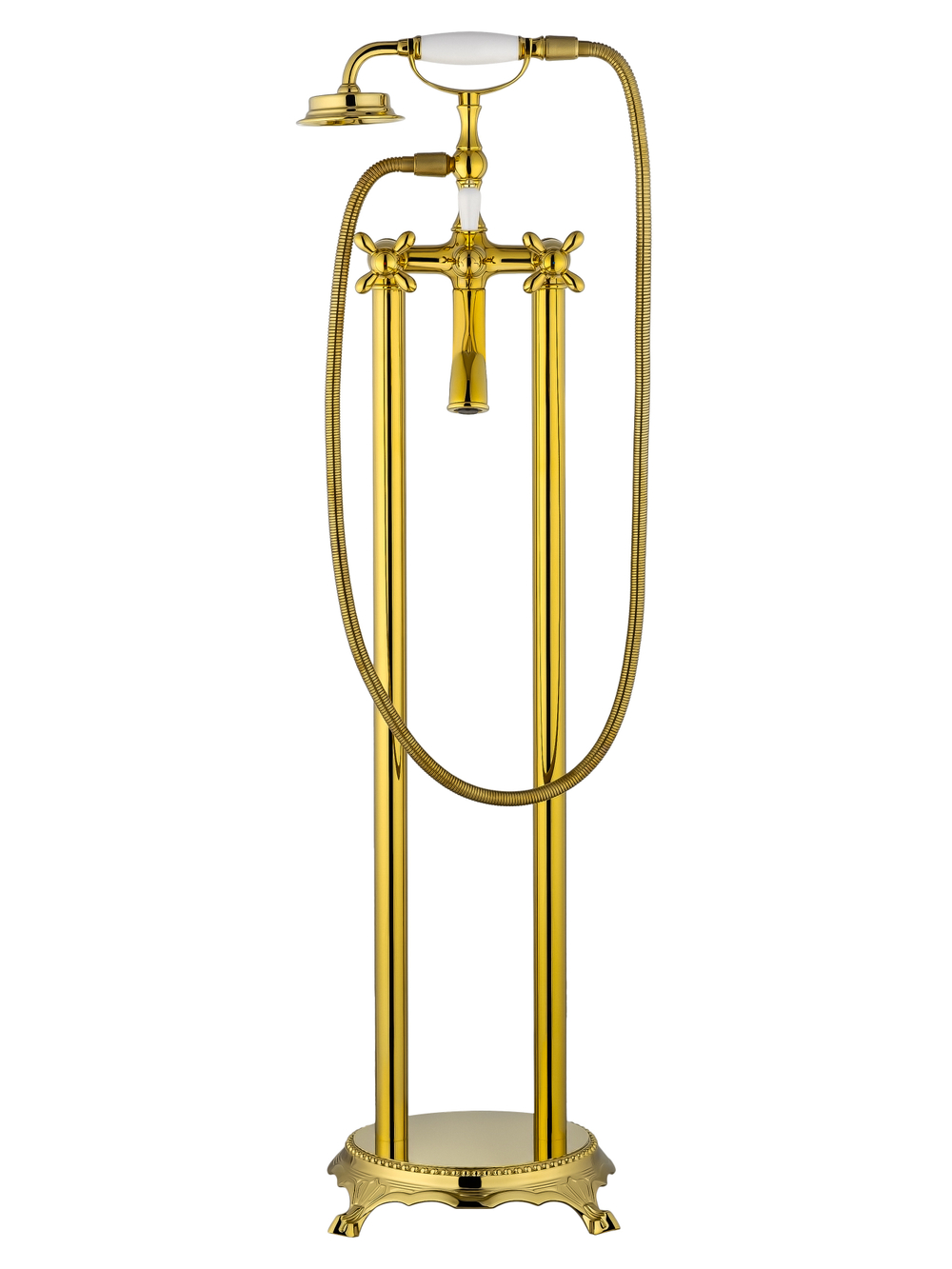 Смеситель для ванны напольного монтажа WONZON & WOGHAND RETRO, Глянцевое золото (WW-88649020-PG)