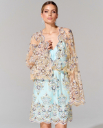 Платье длины мини с вышивкой ручной работы