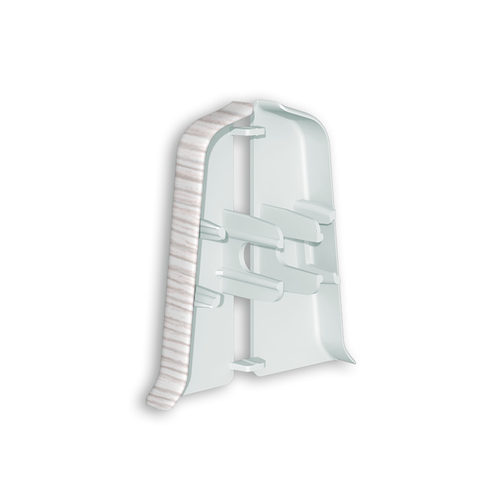 Торцевые (пара) для плинтуса 55мм "Деконика", 255 Ясень бьянко