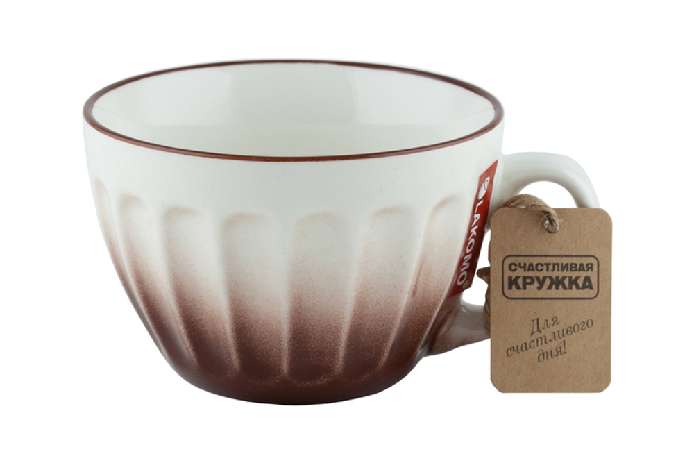 "Strip Brown" Кружка 370мл, цв.белый с коричневым