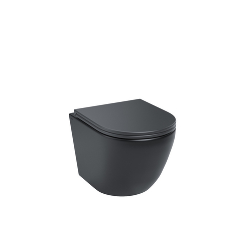 УНИТАЗ ПОДВЕСНОЙ БЕЗОБОДКОВЫЙ "BLANCO" (ЧЕРНЫЙ МАТОВЫЙ) (1) "IDDIS" BLAR3BMI25