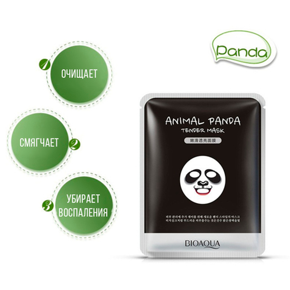 Маска Bioaqua смягчающая для лица Animal Face Panda, 30 г