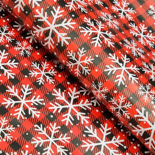 Бумага упаковочная глянцевая "Снегопад"