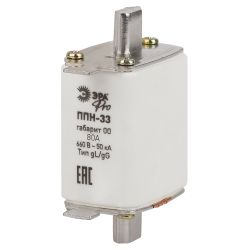 Плавкий предохранитель ЭРА PRO ppn-33-00-80 ППН-33, габарит 00, 80А