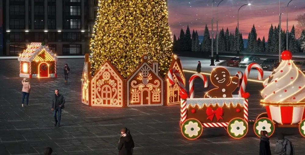 Ограждение светодиодное "Пряничное"