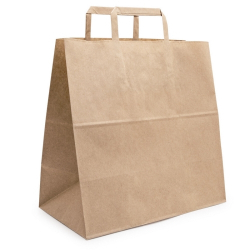 Крафт пакеты с плоскими ручками 45х35х15см 70гр/м коричневые (1/200шт)