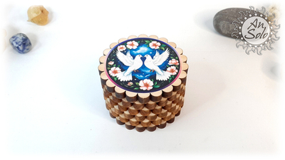 Мини-шкатулка "Влюбленные голуби"