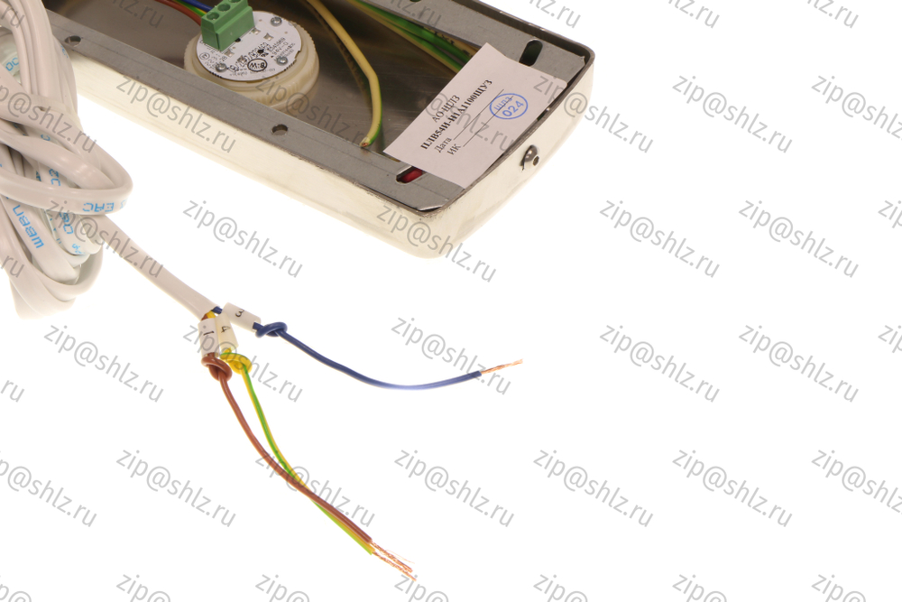 Пост вызывной накладной однокнопочный в сборе, круглая кнопка, символ "Стрелка", белая подсветка, сатинированная(шлифованная) нержавеющая сталь, ПЛВ54И-Н1А1100ЩУ3, 0601Щ.12.04.100А-10