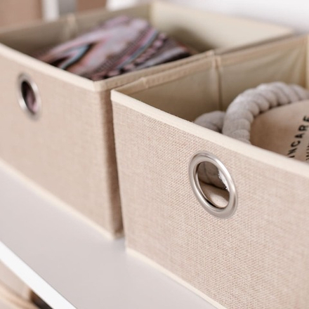 Короб для хранения "Лен" Д280 Ш280 В180, песочный