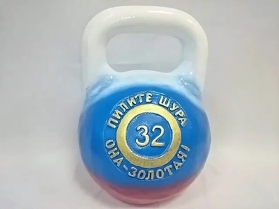 Копилка из гипса «Гиря» 26см триколор