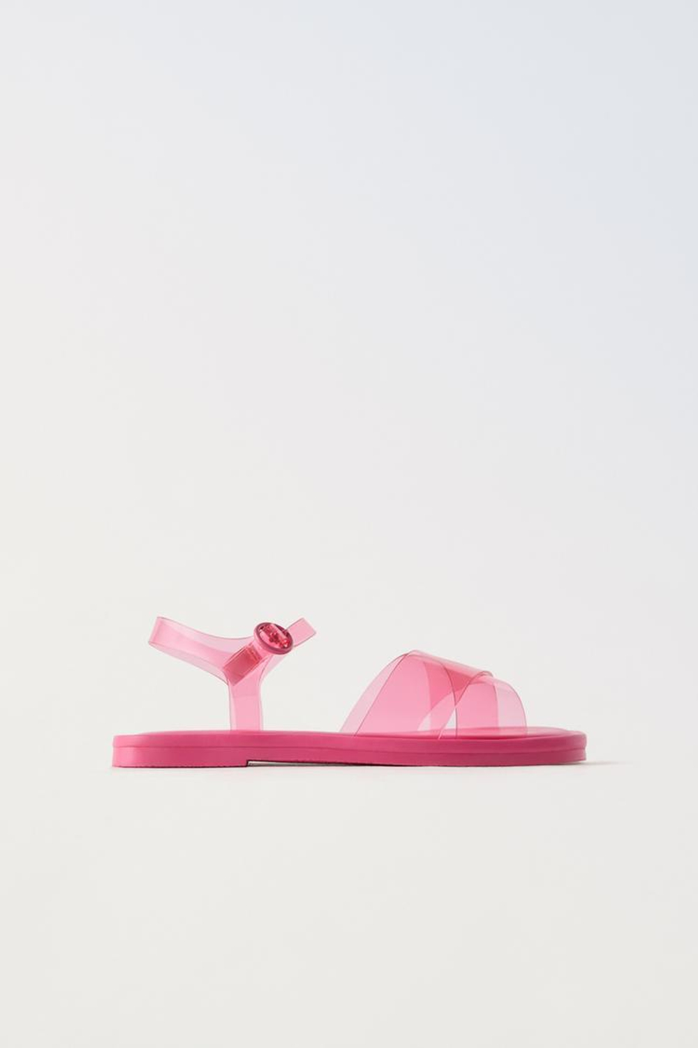 ZARA САНДАЛИИ С ДЕТАЛЬЮ ИЗ ВИНИЛА, РОЗОВЫЙ