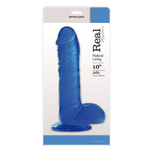 Синий желейный фаллоимитатор JELLY DILDO REAL RAPTURE - 25,5 см. (Цвет: синий)