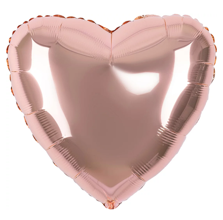 Ф 18" СЕРДЦЕ Металлик Розовое Золото
