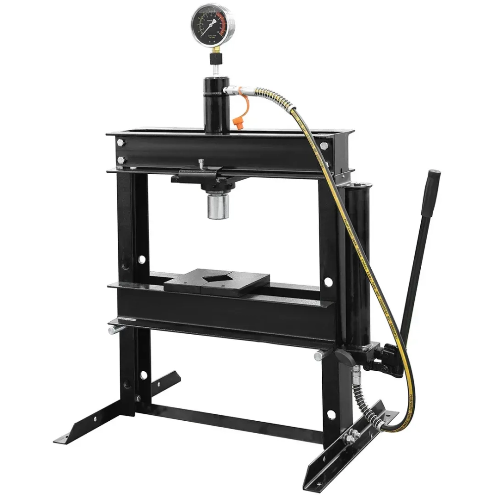 Пресс настольный гидравлический с манометром и выносным насосом 12т (раб. высота: 0-340мм, раб. ширина: 400мм, раб. стол: 185х400мм, ход штока: 175мм) Forsage F-12001 BIG