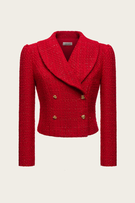 Красный укороченный твидовый жакет "Эдит"
