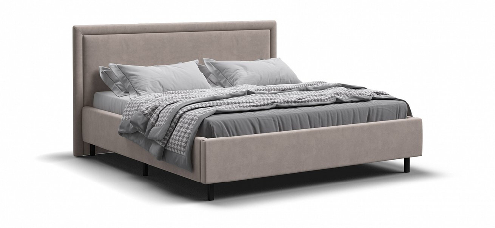 Фрея Кровать без ПМ 160 Велюр Монолит  Латте