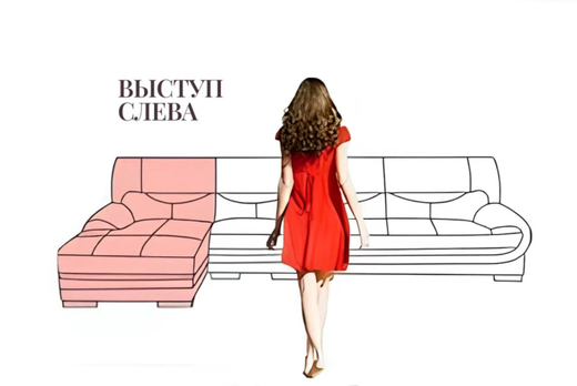 Чехол Модерн на угловой диван с выступом слева, цвет Серый