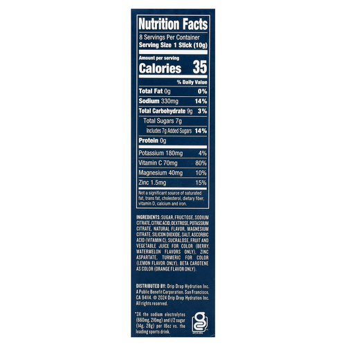DripDrop, Electrolyte Drink Mix, Bold Variety, 8 Sticks, 0.35 oz (10 g) Each