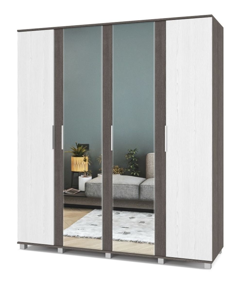 Шкаф четырехстворчатый "Пандора" П42 (анкор темный\анкор светлый)