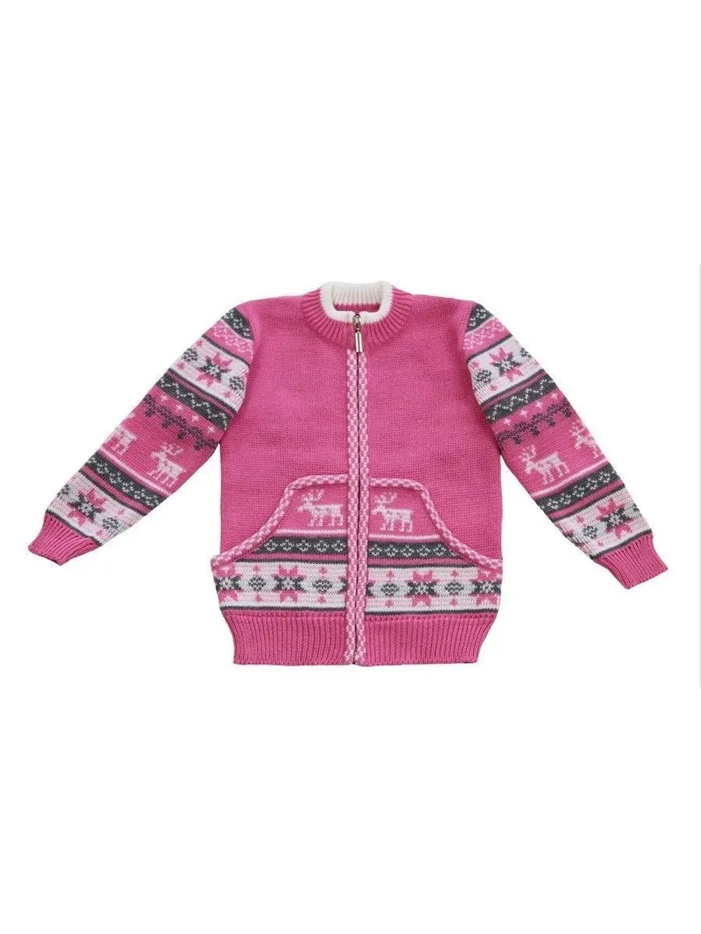 Кофта вязаная на молнии