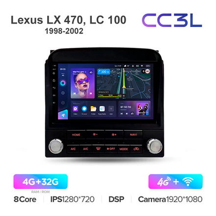 Teyes CC3L 10,2"для Lexus LX 470, LC 100 1998-2002 (для авто с монитором)