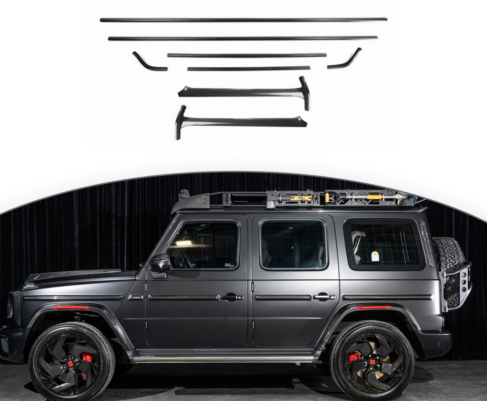 Карбоновые накладки на A pillar и молдинги на крышу для Mercedes Benz G class W465 G63 G500 G550 2025+ Гелик Гелентваген