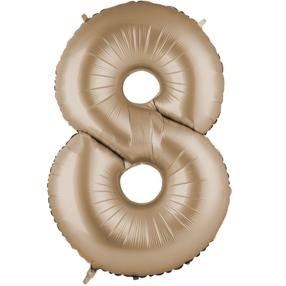 Шар фольгированный Цифра 8 101 см (Бежевый)