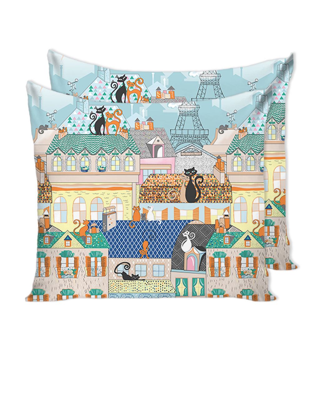 Наволочка комплект 2шт Сказка "Париж" 70х70 см, перкаль