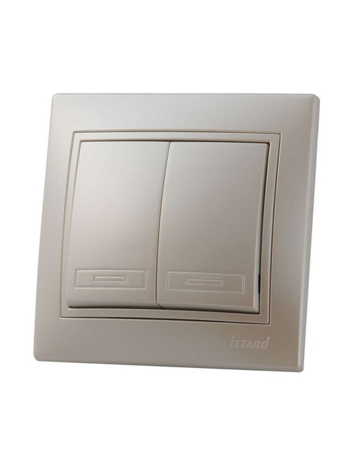 Выключатель 2-кл СП МИРА 10А IP20 СО ВСТАВКОЙ ЖЕМЧУЖ./БЕЛ. ПЕРЛАМУТР