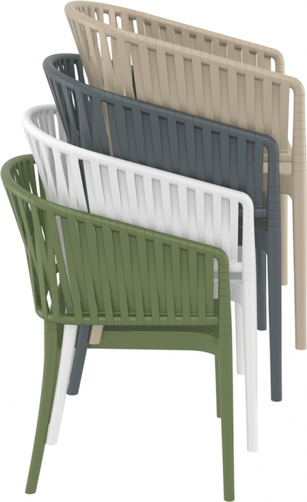 Кресло пластиковое Siesta Contract Portofino, белый, черный