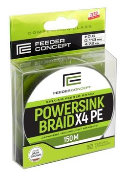 Леска плетёная Feeder Concept POWERSINK Dark Brown 150 м, 0,11 мм