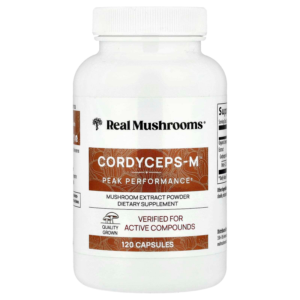Real Mushrooms, Cordycep-M™, кордицепс, 120 капсул