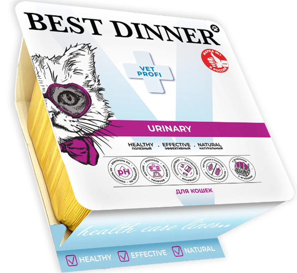 Best Dinner Urinary влажный консервированный корм для кошек "Ягненок" паштет 100г