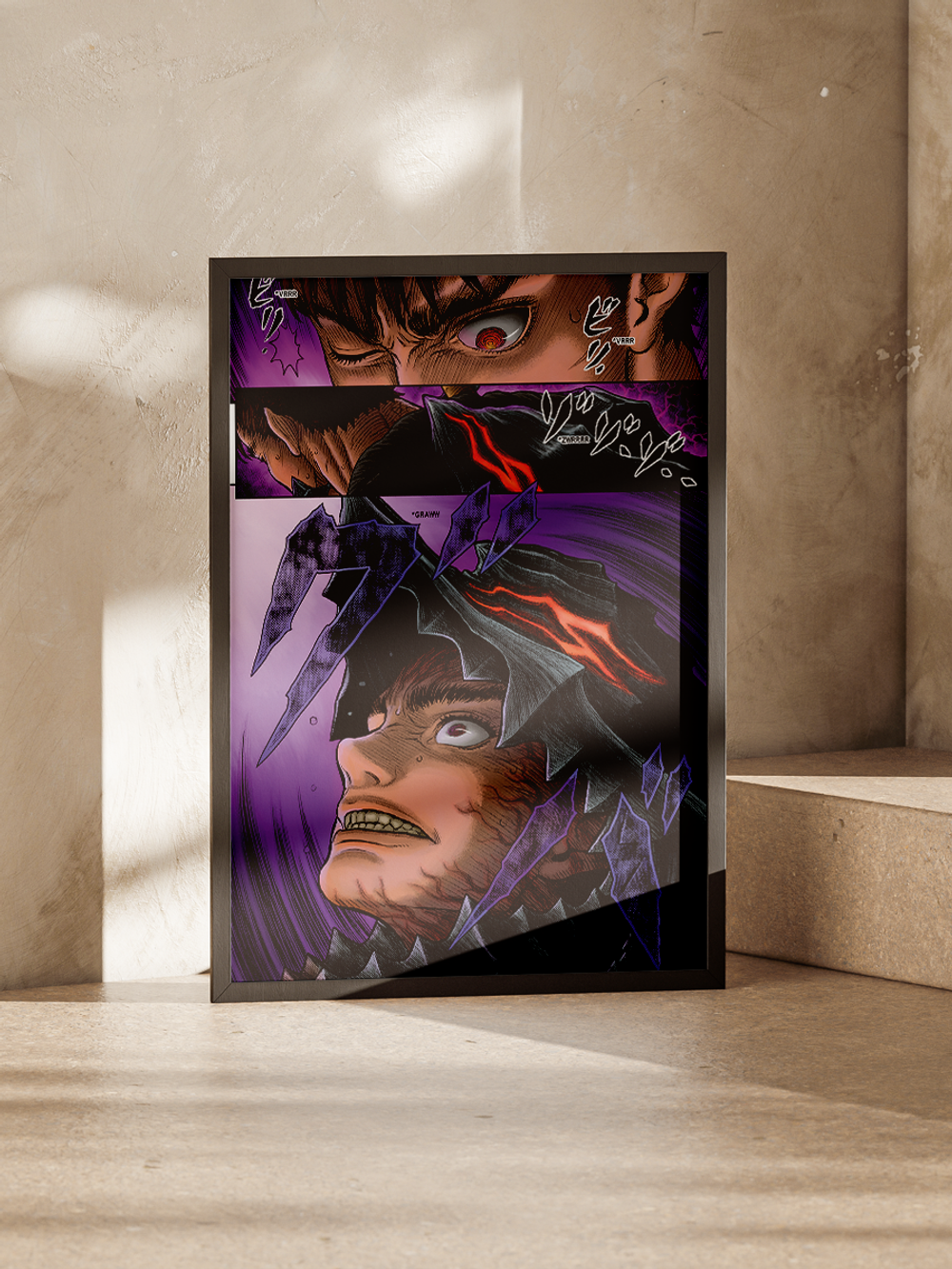 Постер плакат Гатс Сцена Из Манки В Цвете Berserk Берсерк