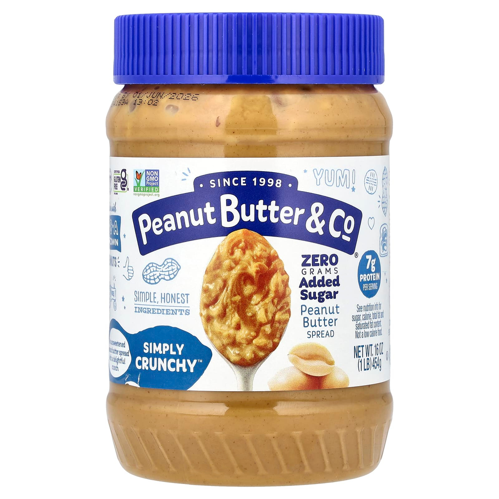 Peanut Butter & Co., Simply Crunchy, арахисовая паста, без добавления сахара, 454 г (16 унций)