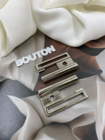 Пряжка застежка металлическая серебро для пуховика 30х33 мм