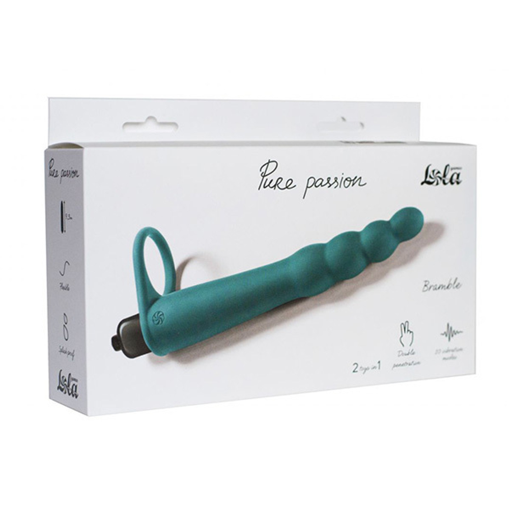 Зеленая вибронасадка 16,5см для двойного проникновения Lola Games Bramble 1201-03lola
