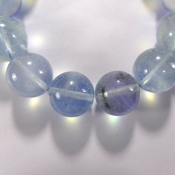 Бусина из аквамарина с графитом облагороженного, шар гладкий 17мм