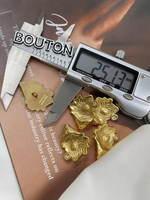 Пуговицы золотистые со стразом Скиап. в виде раковины