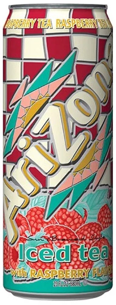 Чай Холодный Черный со Вкусом Малины Arizona Iced Tea With Raspberry Flavor 0.65 - банка