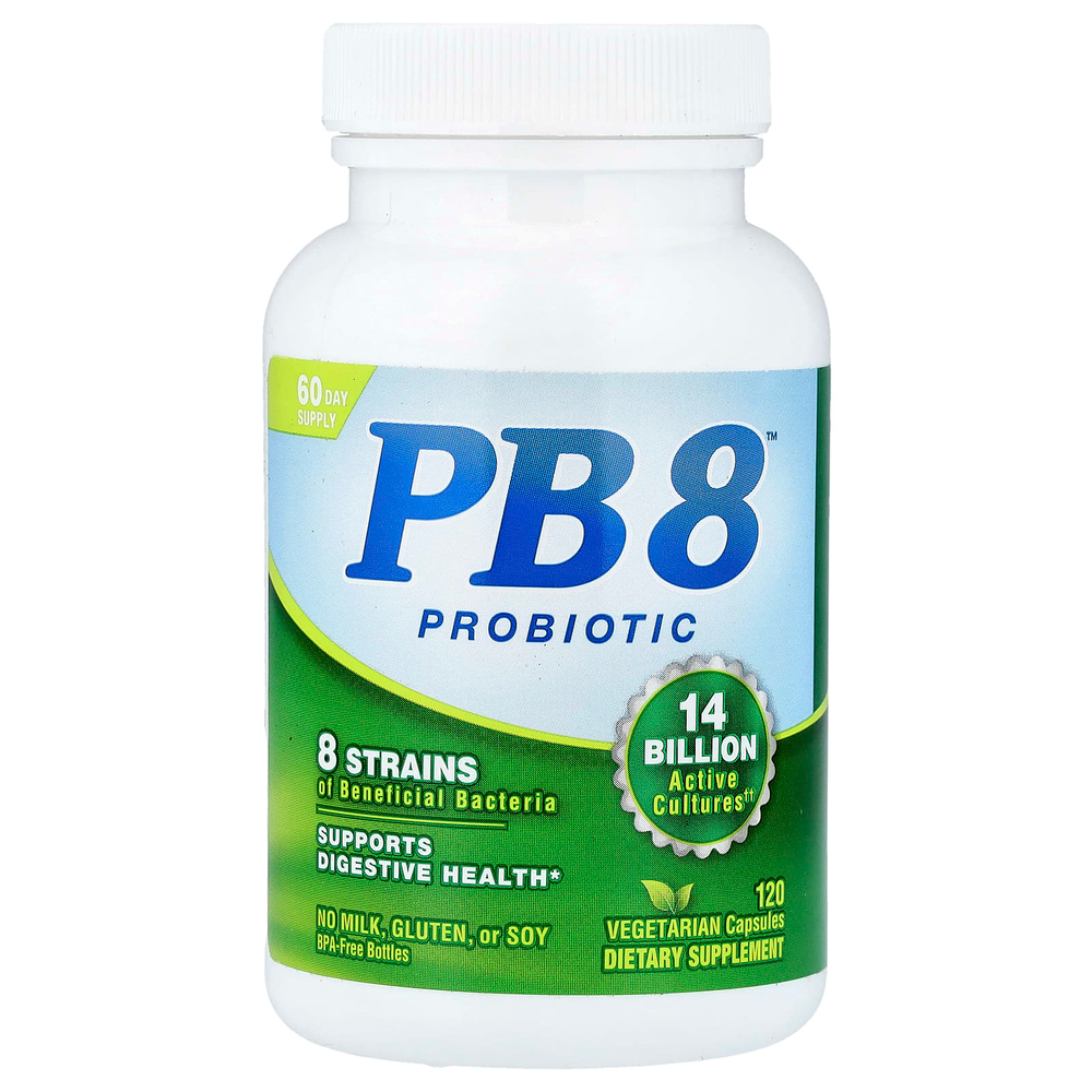 Nutrition Now, PB 8™, пробиотик, 120 вегетарианских капсул (7 млрд КОЕ в 1 капсуле)