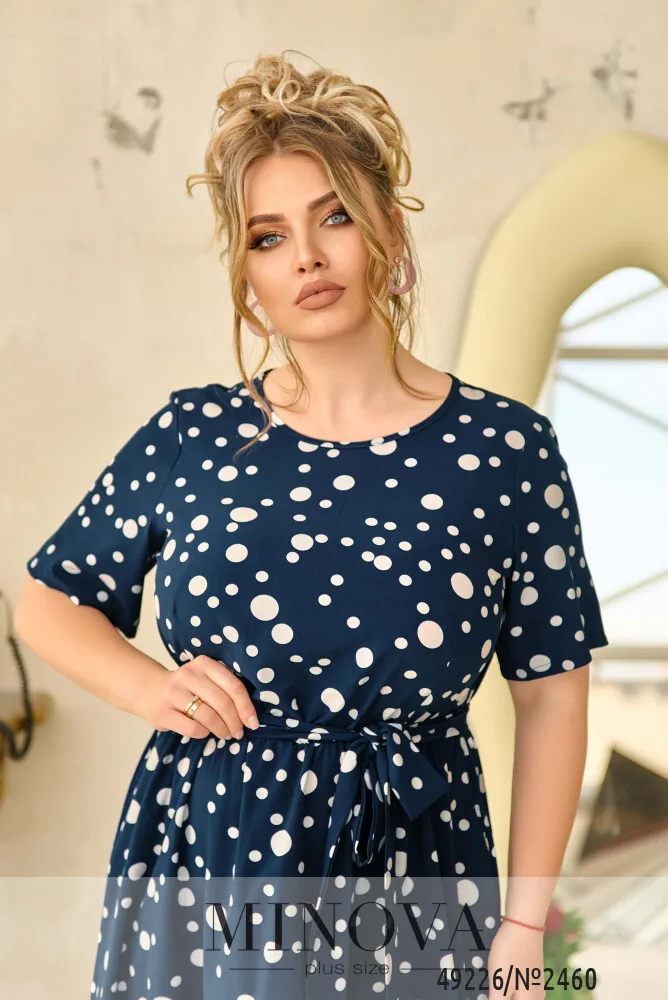 Платье 2460-темно-синий Minova