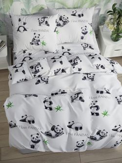 Наволочка комплект 2шт перкаль Сказка "Панды" 40x60 см на молнии